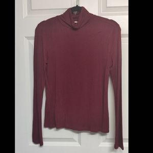 Burgundy Turtleneck Long Sleeve
